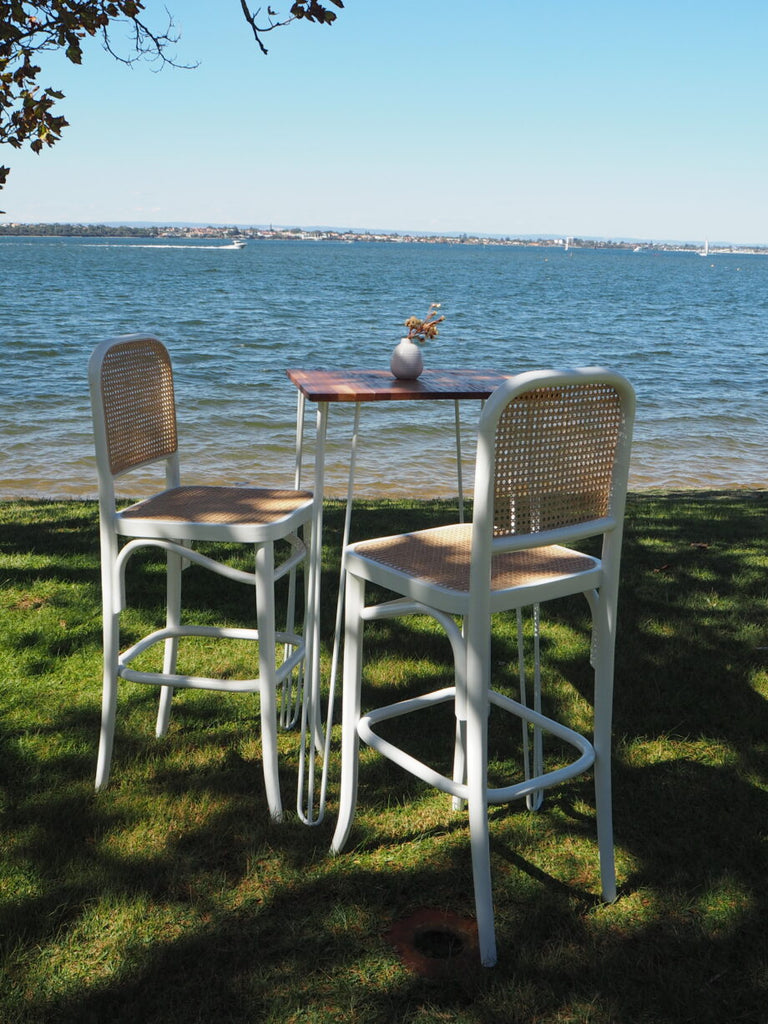 White Rattan Bar Stool MainEventHire
