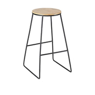 Bar Stool – Wood top/Black legs