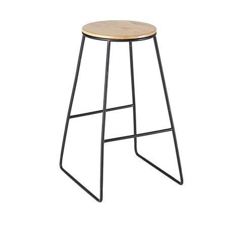 Bar Stool – Wood top/Black legs
