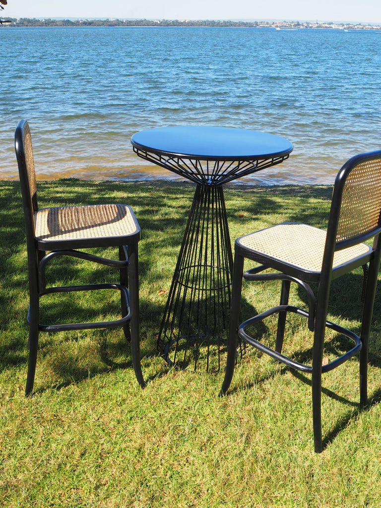 Black Rattan Bar Stool MainEventHire