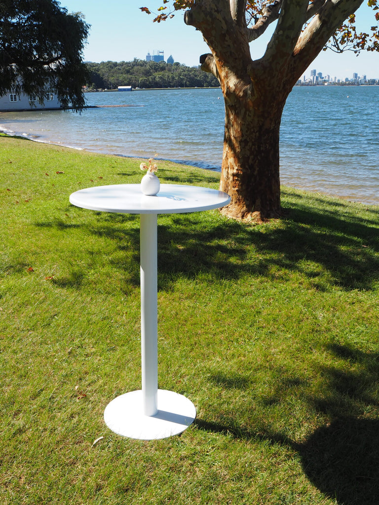 White Round Bar Table – MainEventHire