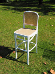 White Rattan Bar Stool