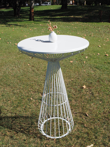White Wire Bar Table 60cm