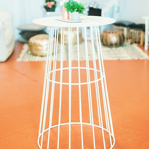 Wire Bar Table - White